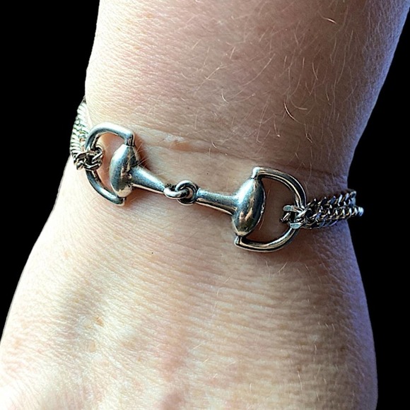 Sterling Silver HorseBit Handmade Necklace Bracelet Matching Chain Link Set - Picture 10 of 13